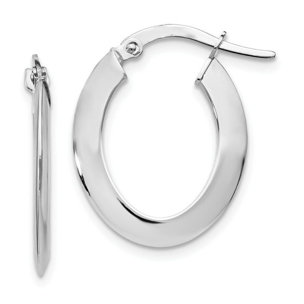 Leslies Real 14kt White Gold Polished Hoop Earrings Leslies Real 14kt White Gold Polished Hoop Earrings